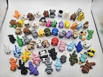 Strong & Durable Pocket Pets - Cute 3D Printed Articulating Mini Fidget Sensory Baby Animals For Road Trips or Party Bags Art...