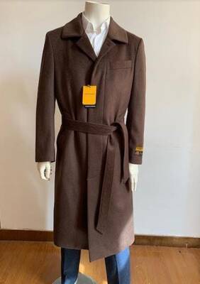 Full Length Overcoat - Wool Belted Topcoat Dark Brown - Wholesale Coat - Wholesale Winter Coats