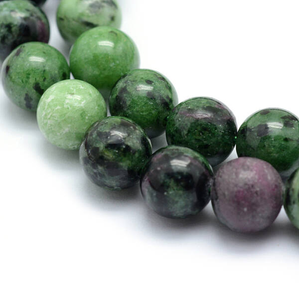 Natural Ruby in Zoisite Round Beads Strands