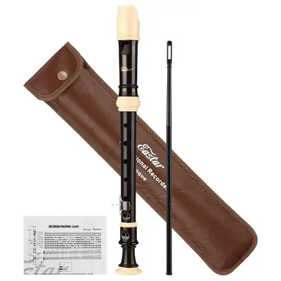 Eastar Soprano Recorder Instrument for Kids Beginner, Baroque Fingering C Key Recorder Instrument 3 Piece with Cleaning Kit, ...