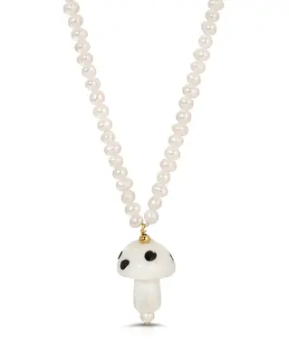 Cogumelo Necklace | Color: White | Metal Color: Silver