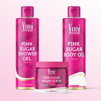 Pink Sugar Body & Bath Care Set- Shower Gel(4oz),  Body Essential Oil(4oz) 100% All Natural with Sugar Scrubs(8oz) by Yoni R...