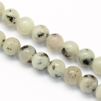 Natural Sesame Jasper/Kiwi Jasper Round Beads Strands