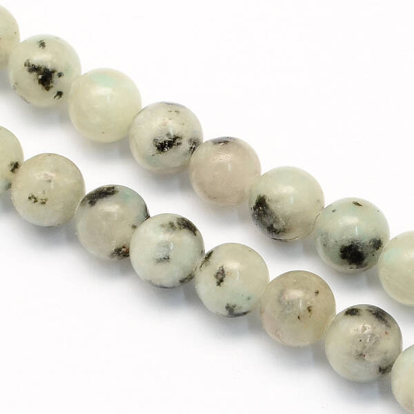 Natural Sesame Jasper/Kiwi Jasper Round Beads Strands