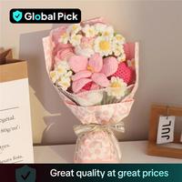 Handmade Crochet Flower Bouquet, 1 Bunch Artificial Flowers Bouquet, Decorative Flower for Home Party Wedding Anniversary Fes...
