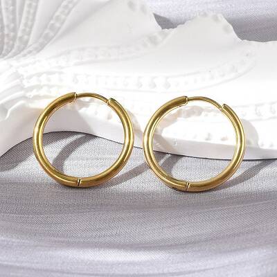 304 Stainless Steel Huggie Hoop Earrings