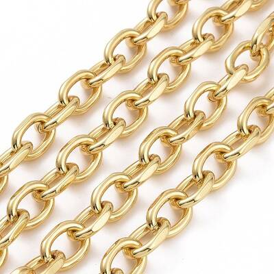 Unwelded Faceted Brass Cable Chains