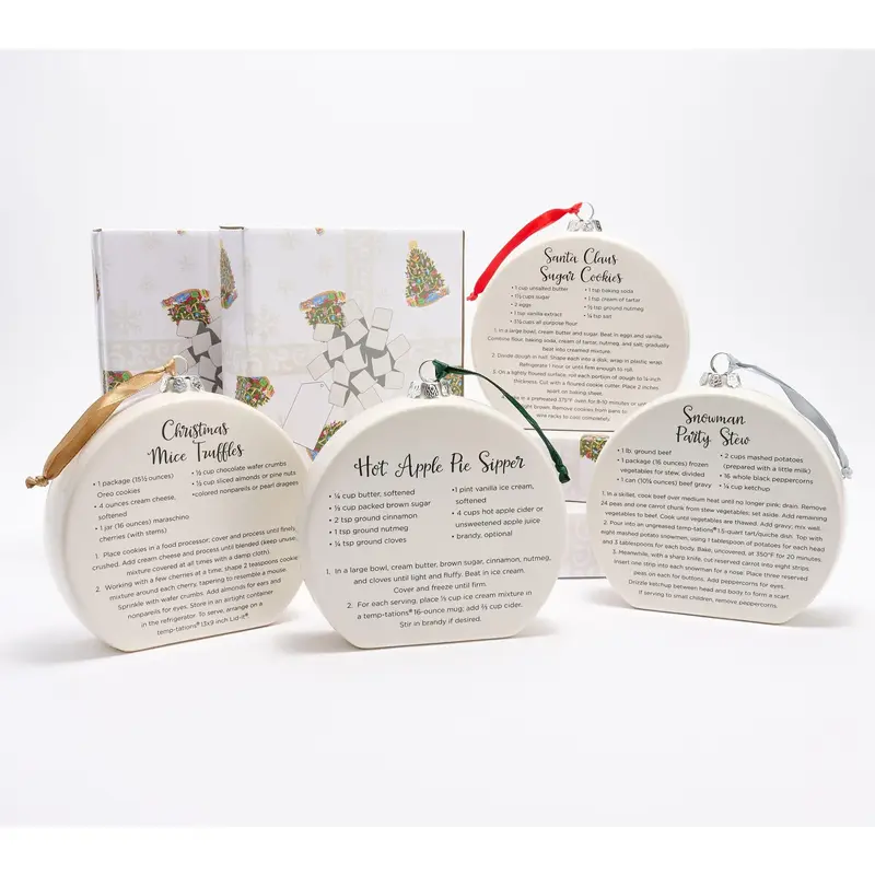 Temp-tations Set of 4 David's Recipe Ornaments