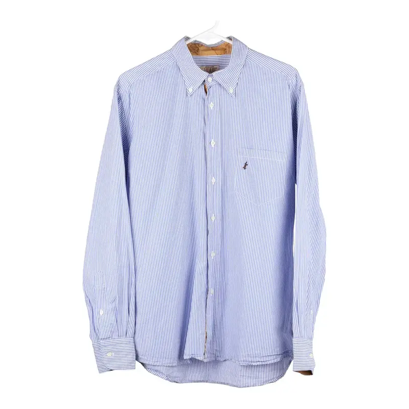 Alviero Martini Striped Shirt - Large Blue Cotton
