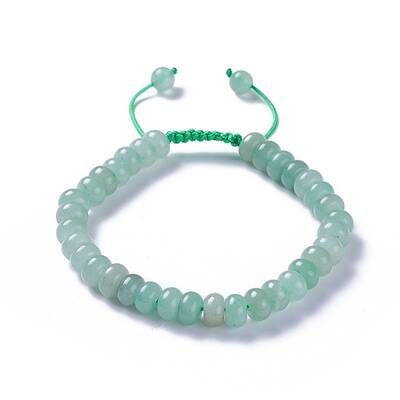 Adjustable Natural Green Aventurine Braided Bead Bracelets