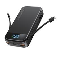 32000mAh large capacity power bank, USB-C and iOS built-in 2 cable output, LED digital display, PD3.0QC4.0 fast charging pool...