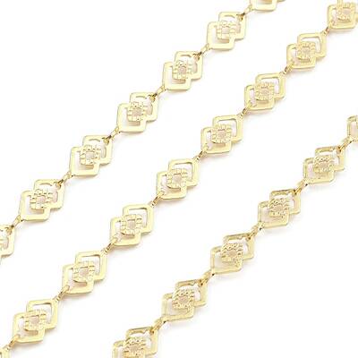 Brass Hollow Rhombus Link Chains