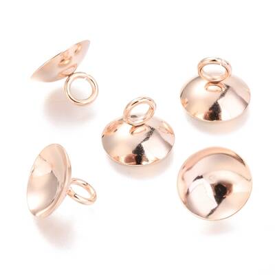 201 Stainless Steel Bead Cap Pendant Bails