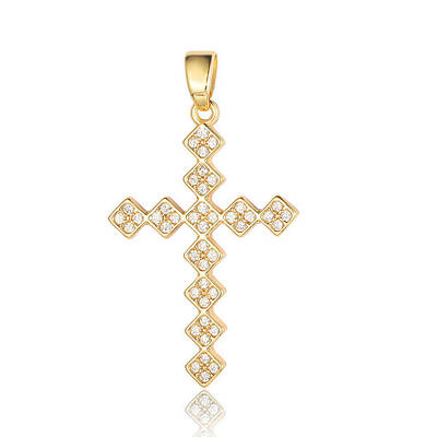 Brass Micro Pave Clear Cubic Zirconia Pendants
