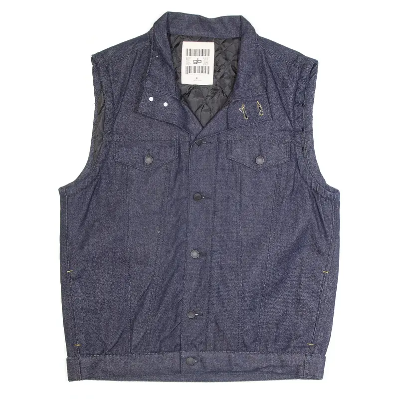 GODBODY COLLECTION Insulated Blue 90s Denim Gilet Mens L