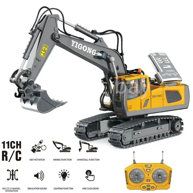 1:20 RC Excavator Dumper Car Remote Control Dump Truck, 2.4G RC Engineering Vehicle Crawler Truck Bulldozer for Boys Kids wit...