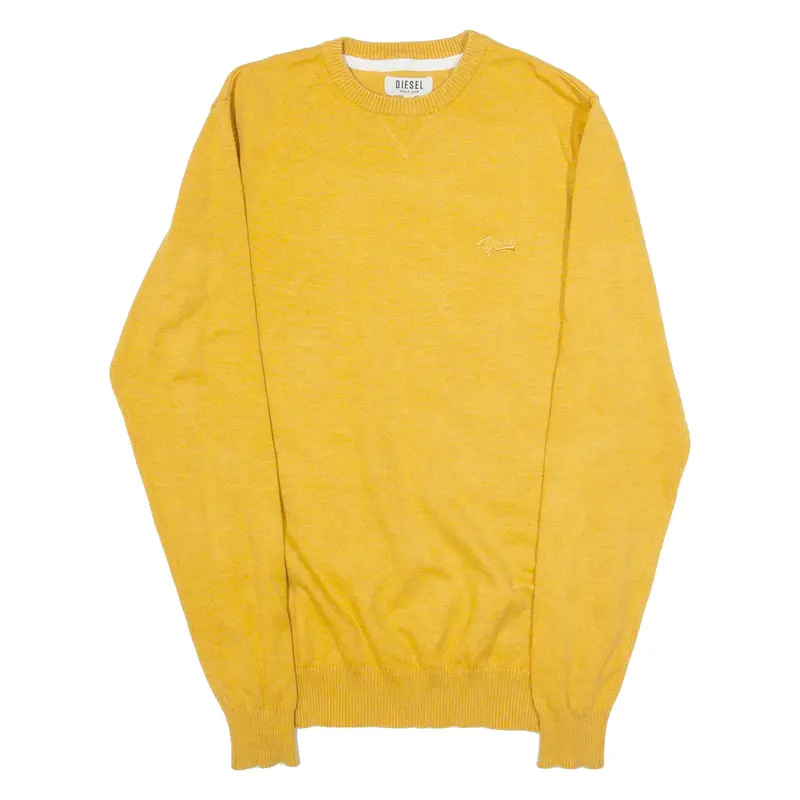DIESEL Mens Jumper Yellow Tight Knit M
