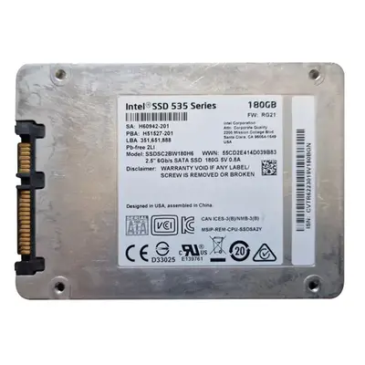 Intel SSDSC2BW180H601 | 535 180GB Multi-Level Cell SATA 6Gb/s 2.5-Inch Solid State Drive