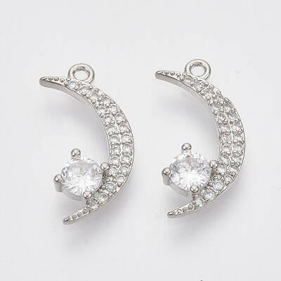 Brass Micro Pave Cubic Zirconia Pendants