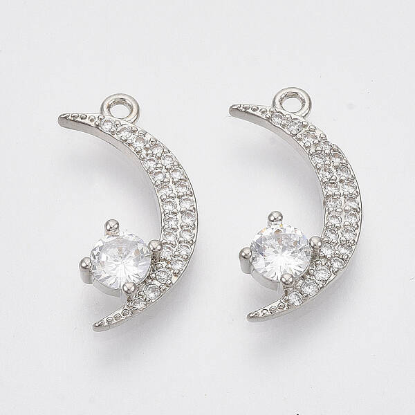 Brass Micro Pave Cubic Zirconia Pendants