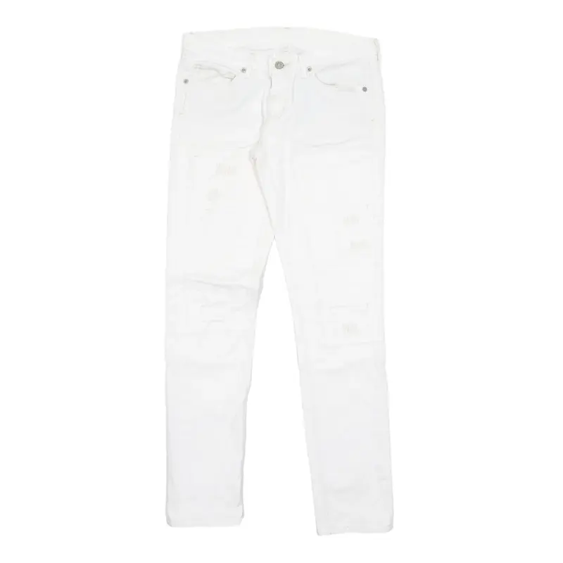 LEVI'S Distressed Jeans White Denim Slim Skinny Womens W30 L30