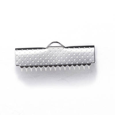 Tarnish Resistant 304 Stainless Steel Ribbon Crimp Ends