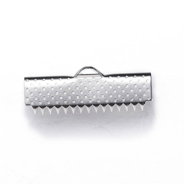 Tarnish Resistant 304 Stainless Steel Ribbon Crimp Ends
