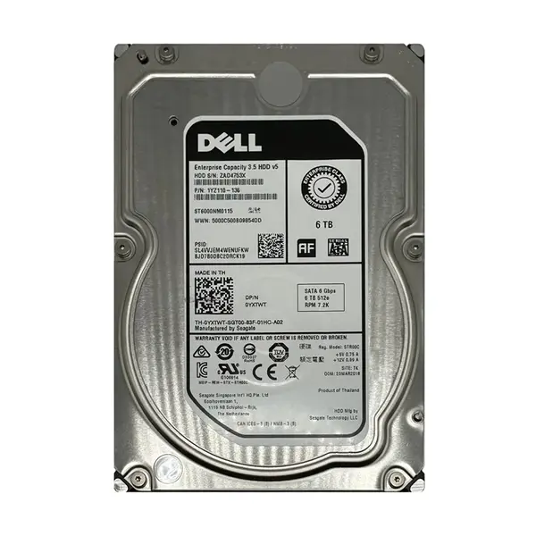 YXTWT Dell 6TB 6Gb/s SATA 7200 3.5-Inch Hard Drive