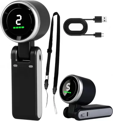 Portable Handheld Turbo Fan, 5 Gear Wind,4000mAh Battery Operated, Up to 10 Working Hours, 3 IN 1 Hand Fan Rechargeable with ...