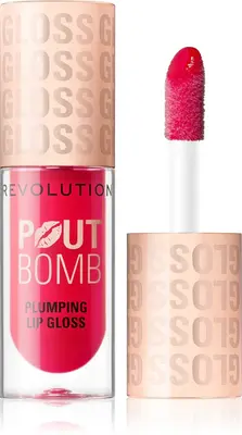 Makeup Revolution Pout Bomb Lip Gloss Volumizing Effect Color Cherry Sheer Red 4.6ml