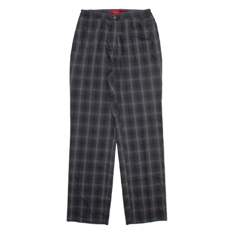 RUBY Mens Trousers Grey Regular Straight Wool W26 L30