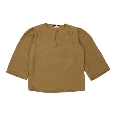 1980s Fendi Blouse - Large Brown Silk