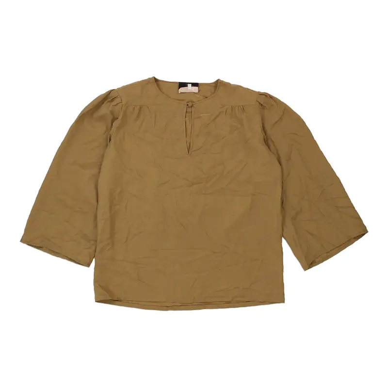 1980s Fendi Blouse - Large Brown Silk