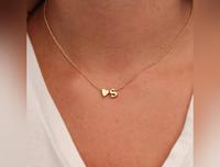 SUMENG Fashion Tiny Heart Dainty Initial Necklace Gold Silver Color Letter Name Choker Necklace For Women Pendant Jewelry Gif...