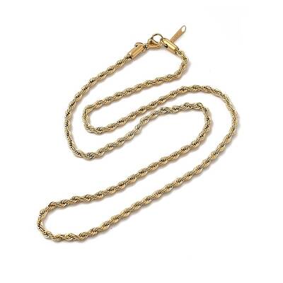 Ion Plating(IP) 304 Stainless Steel Rope Chain Necklace for Women