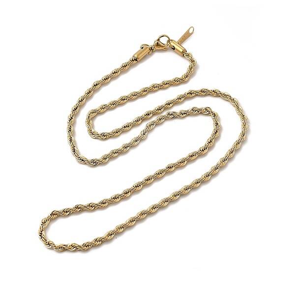 Ion Plating(IP) 304 Stainless Steel Rope Chain Necklace for Women
