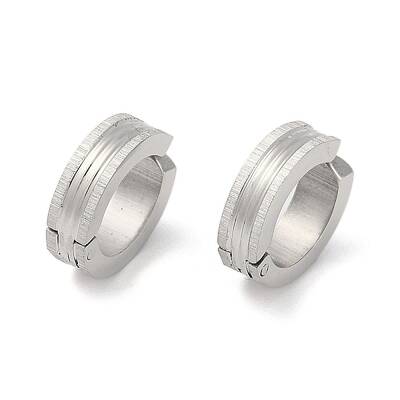 Non-Tarnish Frosted 304 Stainless Steel Non Piercing Earrings