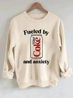 Fueled By Diet Coke And Anxiety Sweatshirt, Diet Coke Lover T-shirt Hoodie, Funny Mental Health Sweatshirt, Funny Gift For Di...