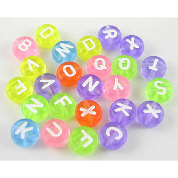 Acrylic Horizontal Hole Letter Beads