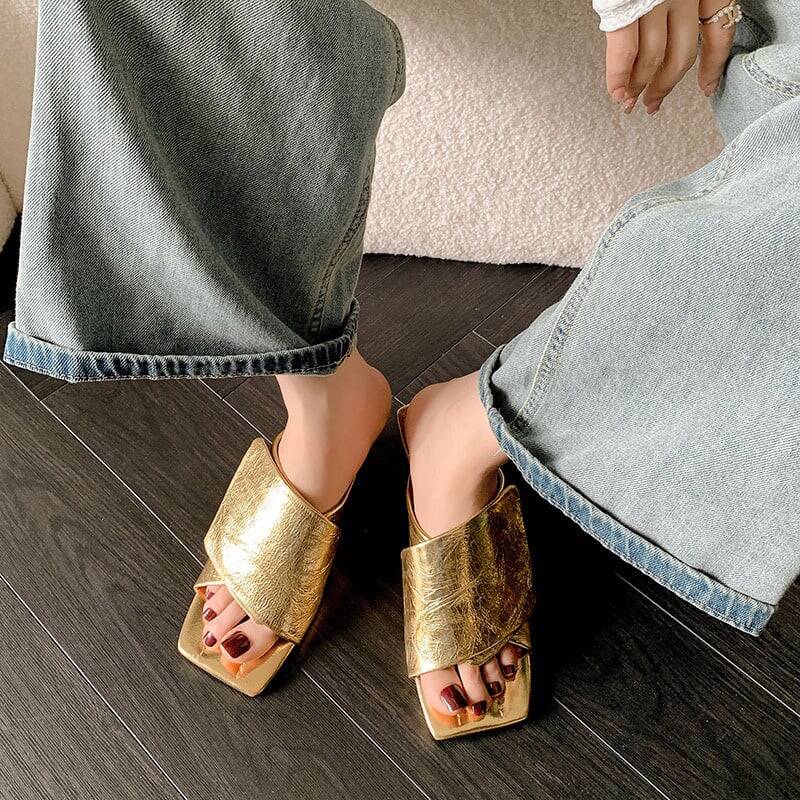 CHIKO Mckenzie Open Toe Kitten Heels Slides Sandals