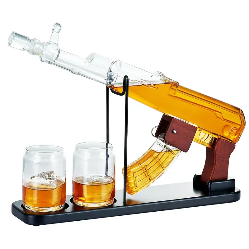 Birthday Gifts for Men Dad, Kollea Whiskey Decanter Sets for Men - Gun Decanter, Detachable Magazine & 2 Bullet Shot Glasses,...