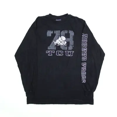 JANSPORT 78 TCU T-Shirt Black USA Long Sleeve Mens L
