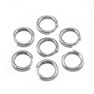 Anti-Tarnish Rhodium Plated 925 Sterling Silver Hoop Earrings