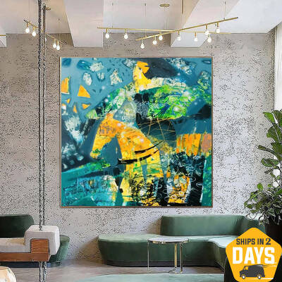 Original Colorful Paintings On Canvas Abstract Textured Painting Creative Hand Painted Art | DREAMLIKE 32"x32"