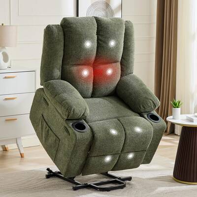Garvee Oversized Power Lift Recliner Chair for Elderly, 155° Adjustable Lay Flat Lift Chair with Heat and Massage, Standing ...