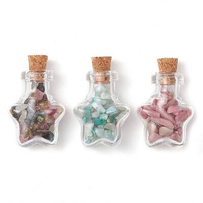 3Pcs Glass Wishing Bottle Decorations