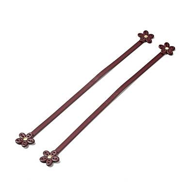 Flower End Cowhide Leather Sew On Bag Handles