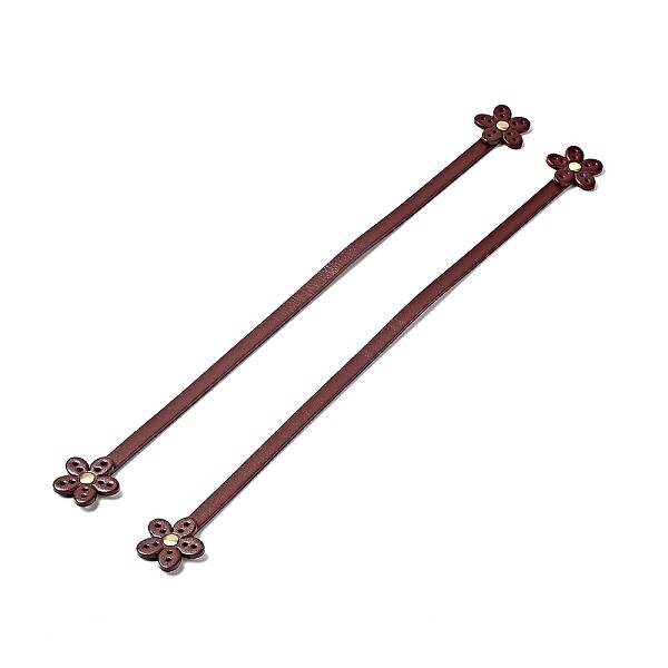 Flower End Cowhide Leather Sew On Bag Handles