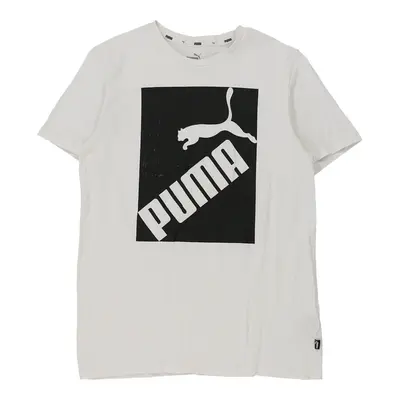 Age 13-14 Puma Spellout T-Shirt - XL White Cotton