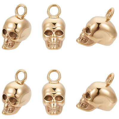 6Pcs Retro 304 Stainless Steel Pendants